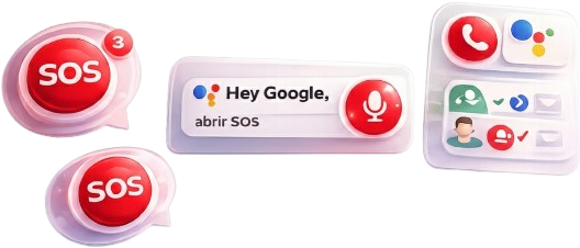 Atajos, burbuja y comandos de voz